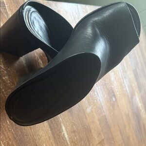 Rick Owens Black Open-Toe Leather Mules